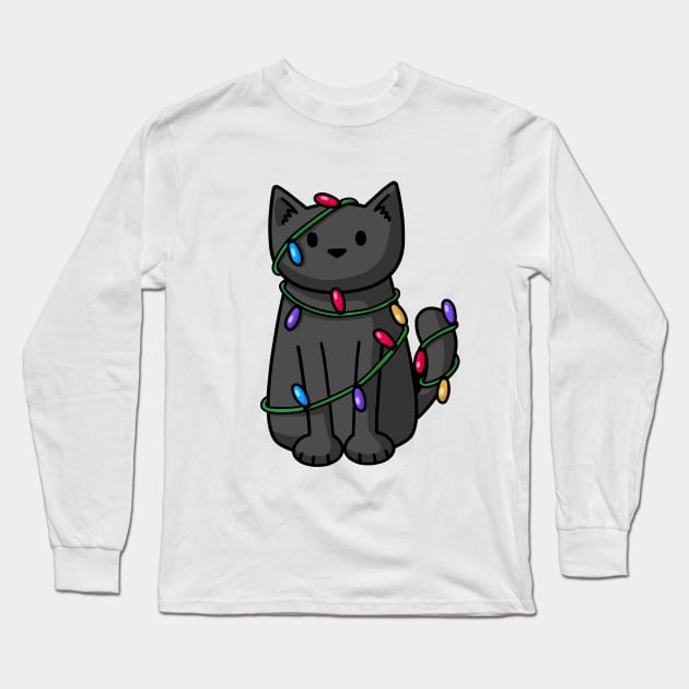 Wrapped Up In Lights Long Sleeve T-Shirt by Doodlecats 